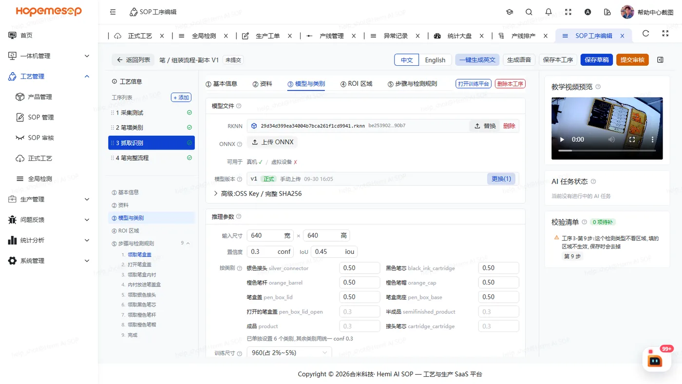 模型与类别页签