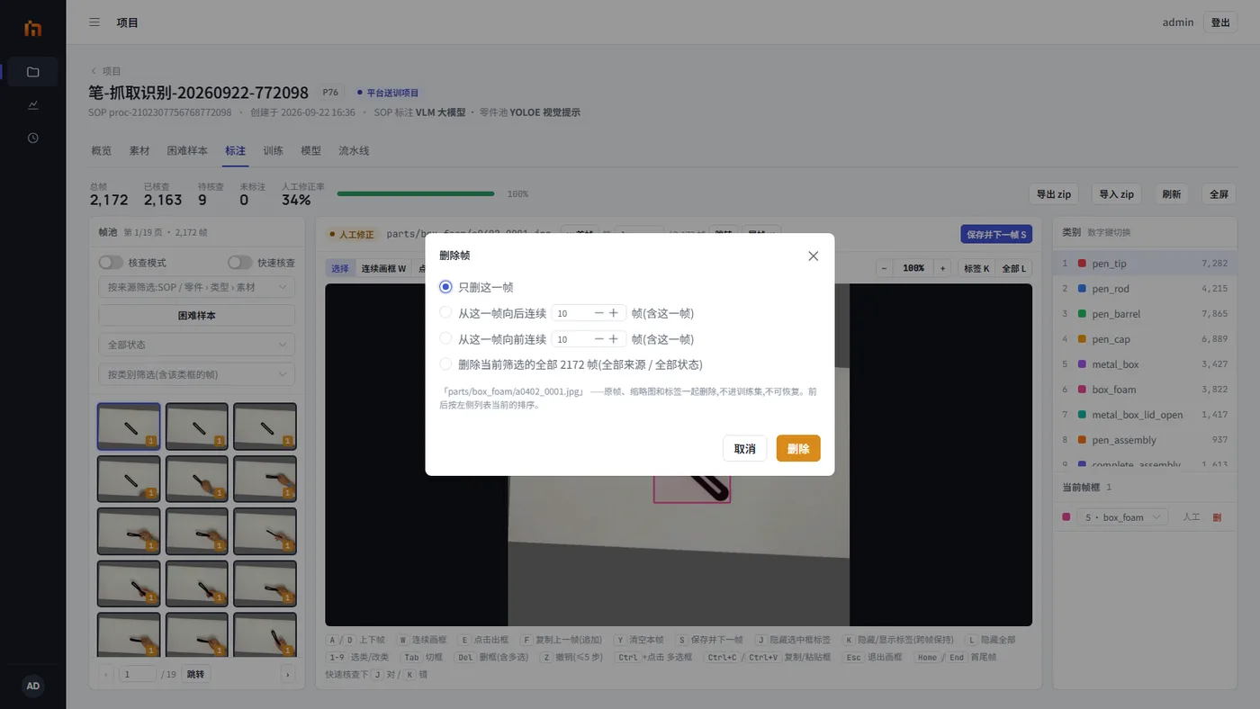 Delete frames