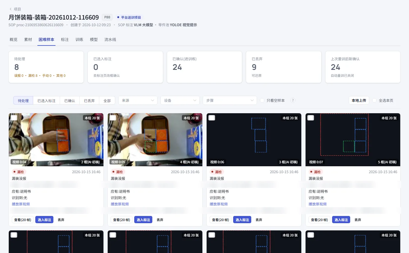 Hard samples tab